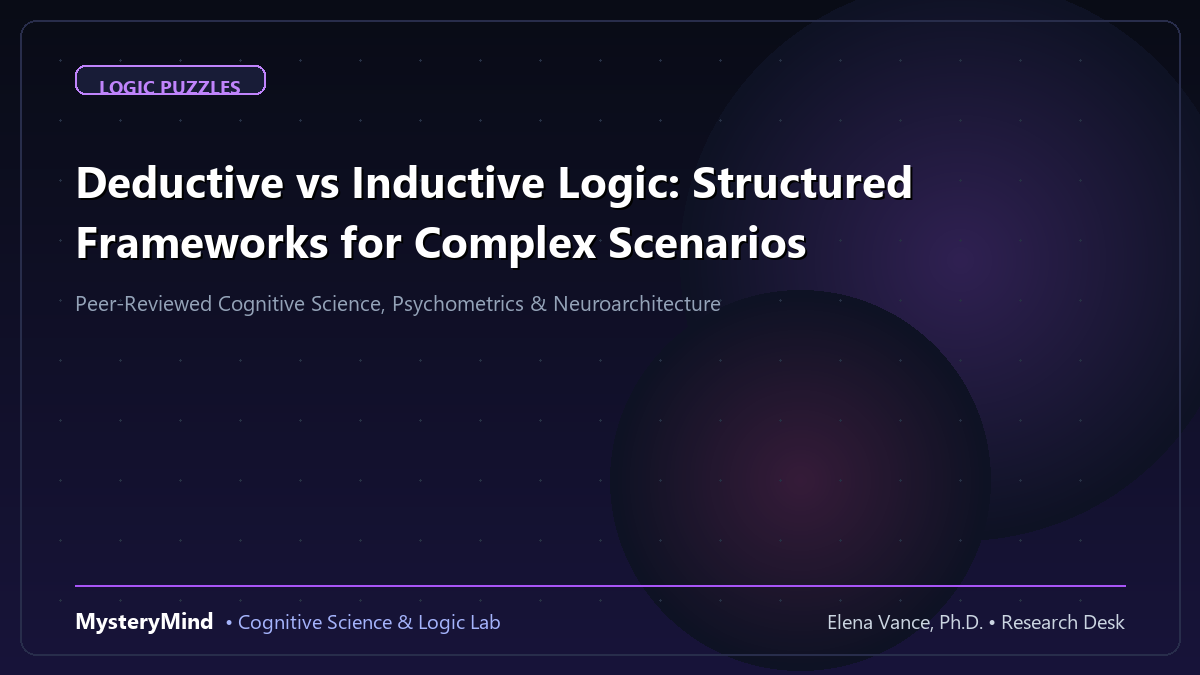 Deductive vs Inductive Logic: Structured Frameworks for Complex Scenarios