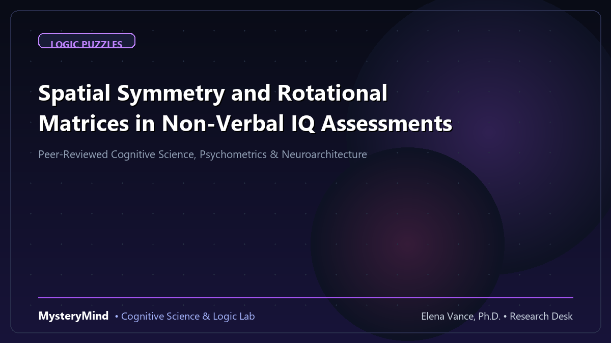 Spatial Symmetry and Rotational Matrices in Non-Verbal IQ Assessments