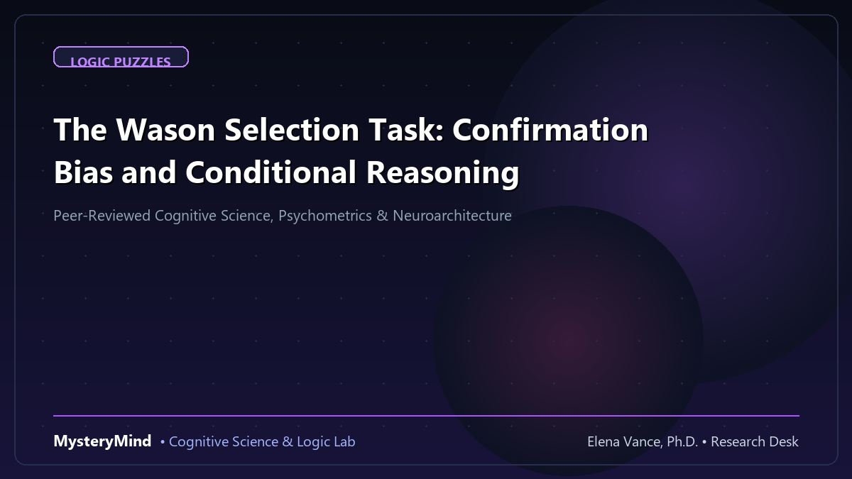 The Wason Selection Task: Confirmation Bias and Conditional Reasoning
